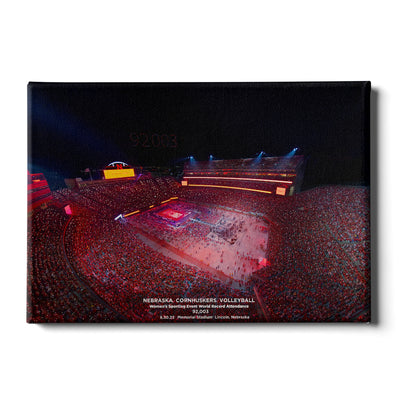 Nebraska Cornhuskers - Volleyball Day in Nebraska 92,003 -  College Wall Art #Canvas