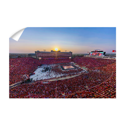 Nebraska Cornhuskers - Volleyball Day Record Aerial Sunset - College Wall Art #Wall Decal