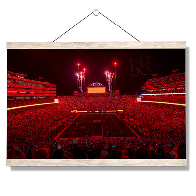 Nebraska Cornhuskers - Saturday Night in Nebraska's Memorial Stadium - College Wall Art #Hanging Canvas