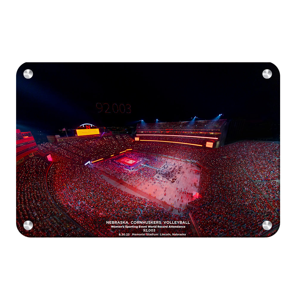 Nebraska Cornhuskers - Volleyball Day in Nebraska 92,003 -  College Wall Art #Canvas