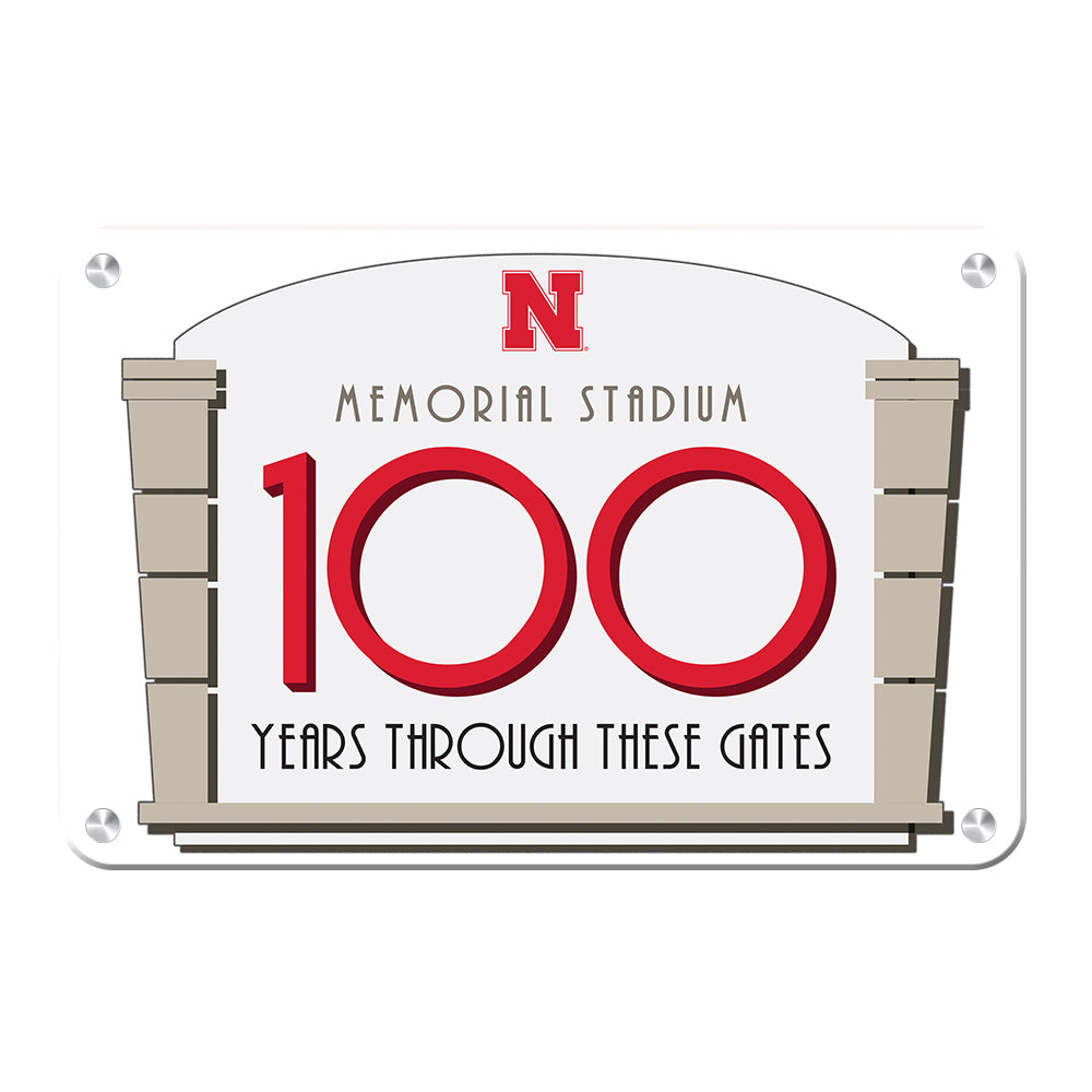 Nebraska Cornhuskers - Memorial Stadium 100 Years Through These Gates - College Wall Art #Canvas