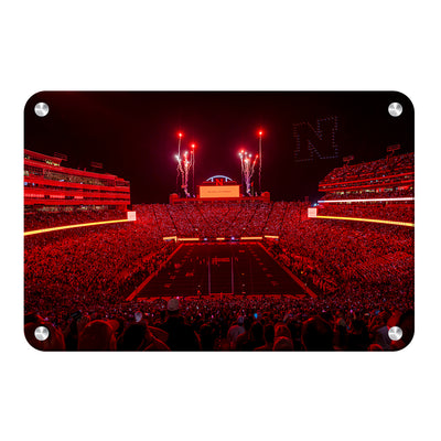 Nebraska Cornhuskers - Saturday Night in Nebraska's Memorial Stadium - College Wall Art #Metal