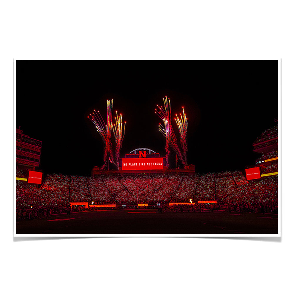 Nebraska Cornhuskers - Volleyball Day under the LED's - College Wall Art #Canvas