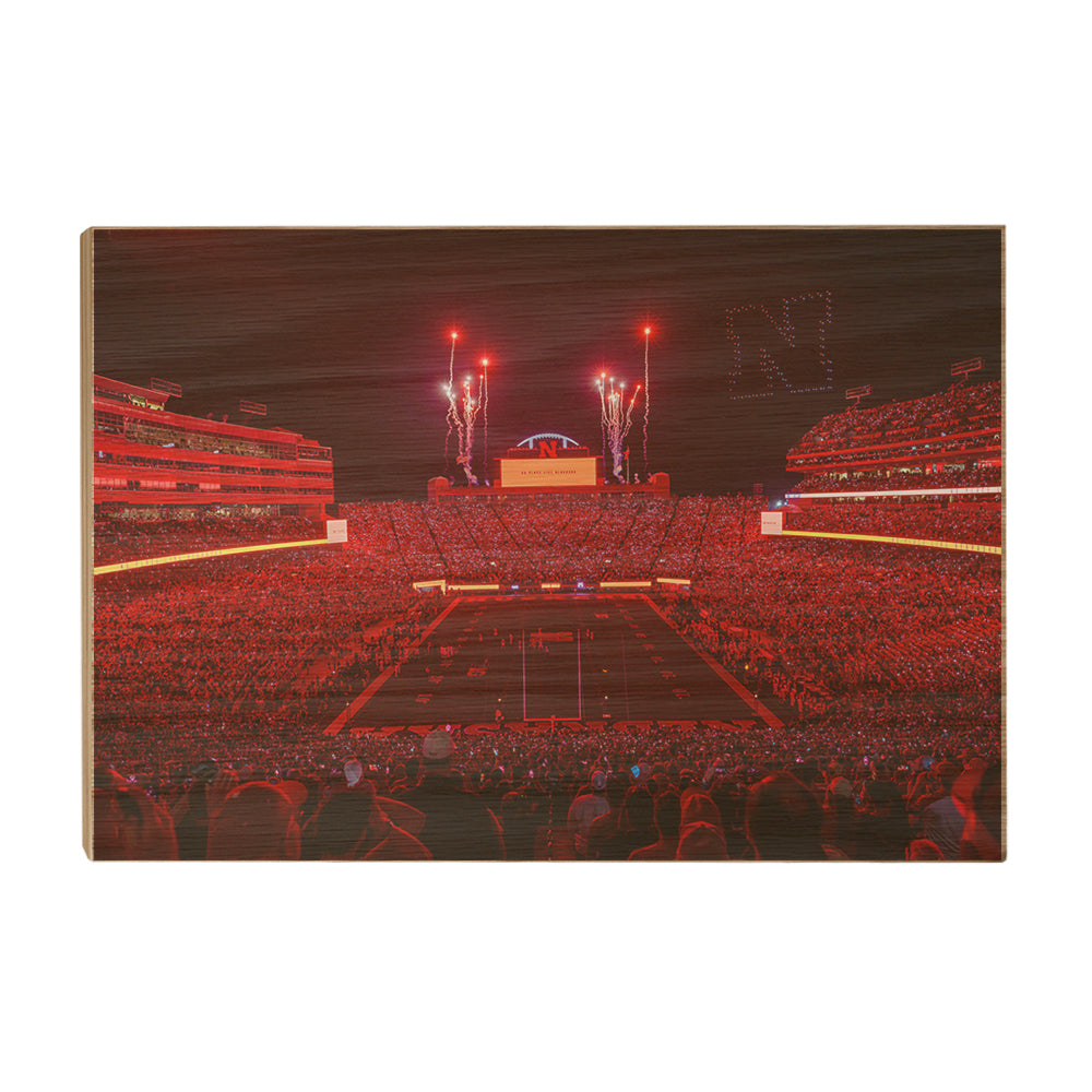 Nebraska Cornhuskers - Saturday Night in Nebraska's Memorial Stadium - College Wall Art #Canvas