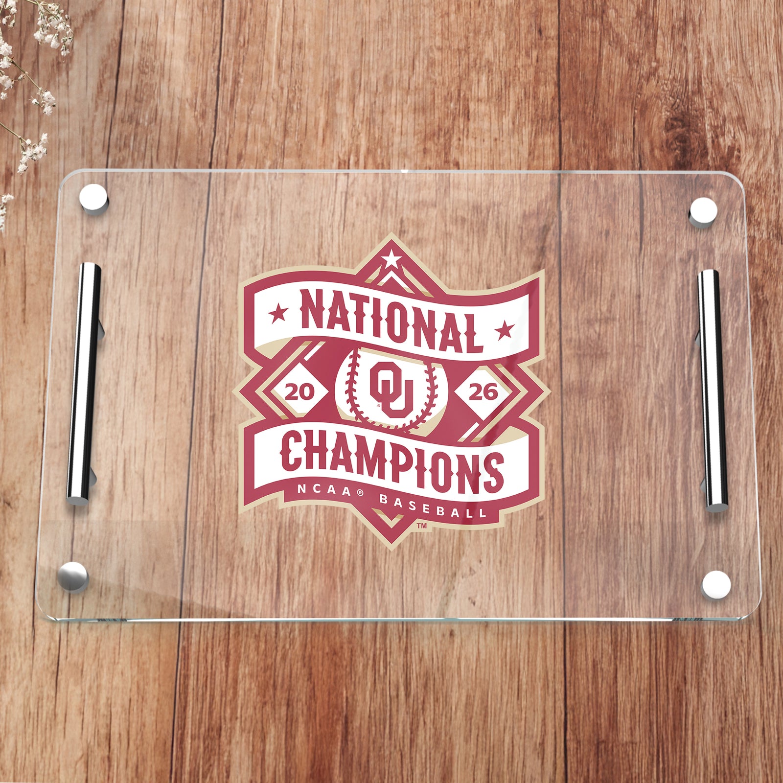 Oklahoma Sooners - Oklahoma Sooners Baseball National Champions Logo Charcuterie Tray