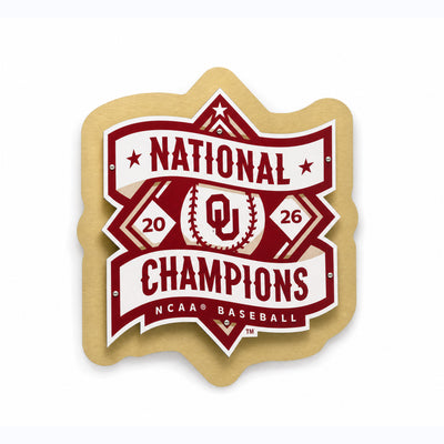 Oklahoma Sooners - Baseball National Champions Logo Two Layer Metal Dimensional Wall Art