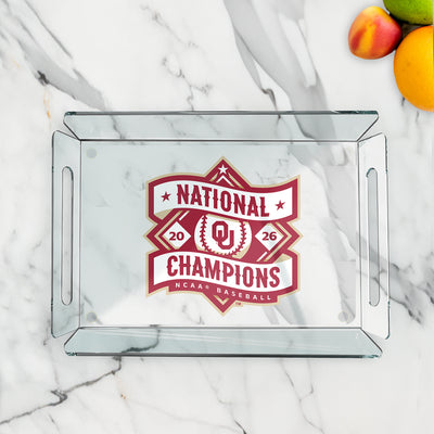 Oklahoma Sooners - Baseball National Champions Decorative Acrylic Serving Tray