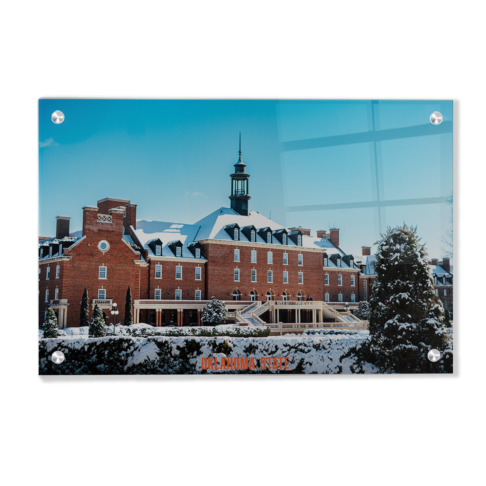Oklahoma State Cowboys - Oklahoma State Campus Snowfall - College Wall Art #Canvas