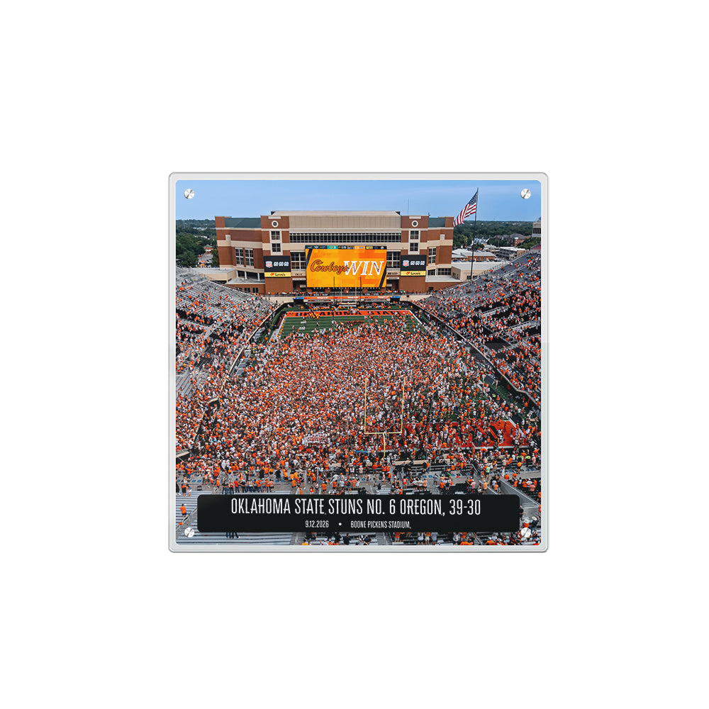 Oklahoma State Cowboys - Oklahoma State Stuns No. 6 Oregon Storms the Field - College Wall Art #Canvas