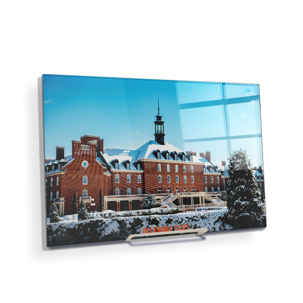 Oklahoma State Cowboys - Oklahoma State Campus Snowfall - College Wall Art #Canvas