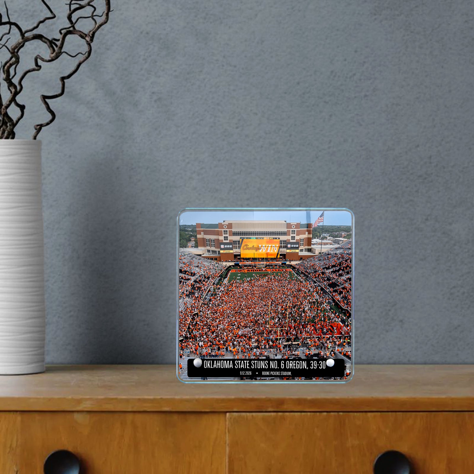 Oklahoma State Cowboys - Oklahoma State Stuns No. 6 Oregon Storms the Field - College Wall Art #Canvas