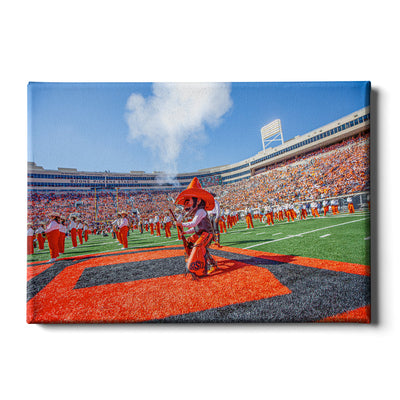 Oklahoma State Cowboys - Pistol Pete on the 50 - College Wall Art #Canvas