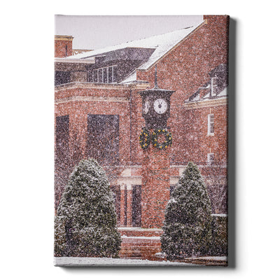 Oklahoma State Cowboys - Clock Tower Snow - College Wall Art #Canvas