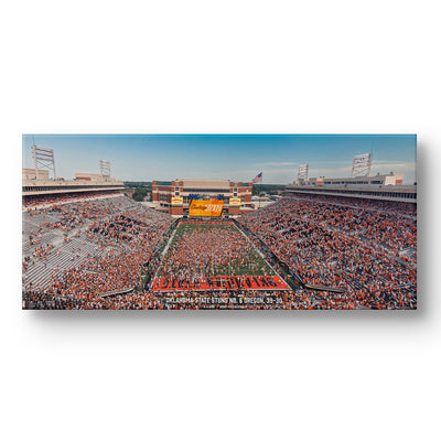 Oklahoma State Cowboys - Oklahoma State Cowboys Stun the No. 6 Oregon Ducks Panoramic - College Wall Art #Canvas