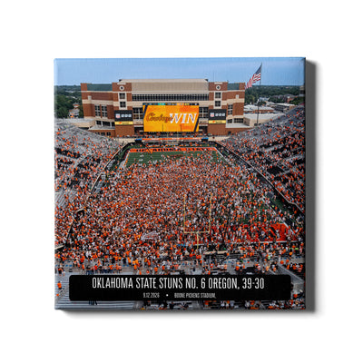 Oklahoma State Cowboys - Oklahoma State Stuns No. 6 Oregon Storms the Field - College Wall Art #Canvas