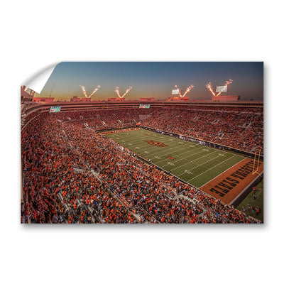 Oklahoma State Cowboys - Boone Pickens Stadium Sunset - College Wall Art #Wall Decal