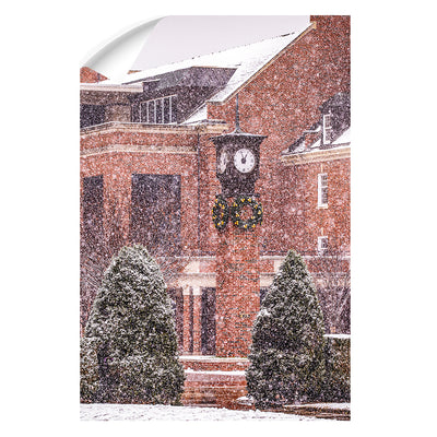 Oklahoma State Cowboys - Clock Tower Snow - College Wall Art #Wall Decal