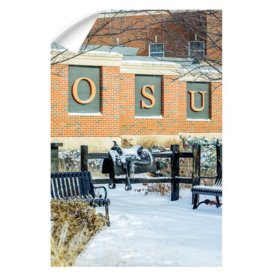 Oklahoma State Cowboys - Saddle in the Snow - College Wall Art #Wall Decal