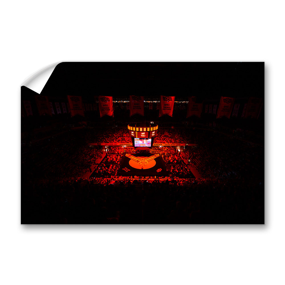 Oklahoma State Cowboys - Wrestling Lights - College Wall Art #Wall Decal