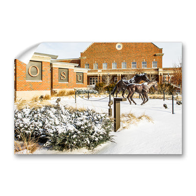 Oklahoma State Cowboys - Student Union Snowfall - College Wall Art #Wall Decal
