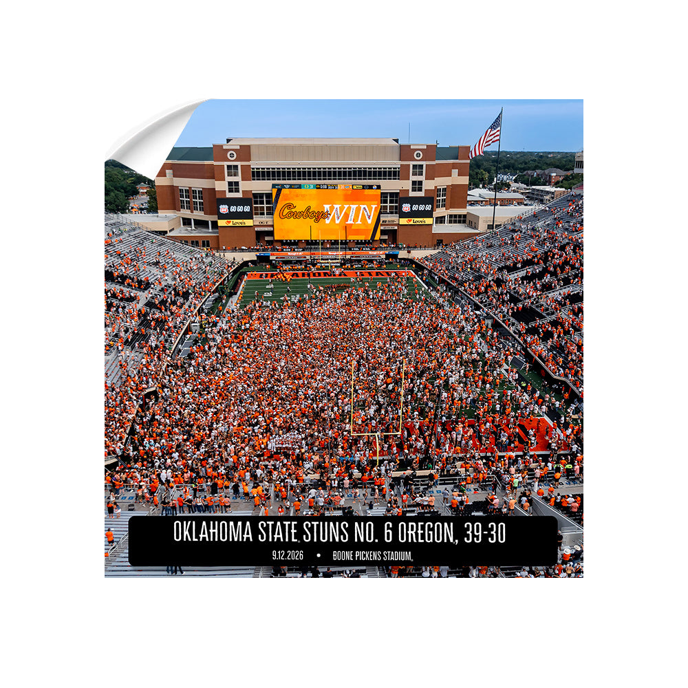 Oklahoma State Cowboys - Oklahoma State Stuns No. 6 Oregon Storms the Field - College Wall Art #wall mural