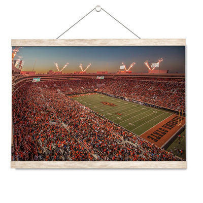 Oklahoma State Cowboys - Boone Pickens Stadium Sunset - College Wall Art #Hanging Canvas