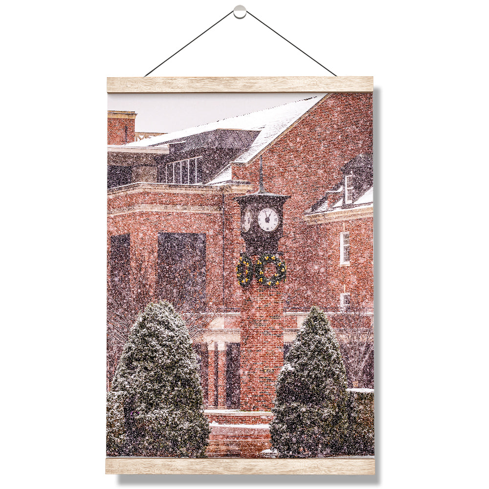Oklahoma State Cowboys - Clock Tower Snow - College Wall Art #Canvas
