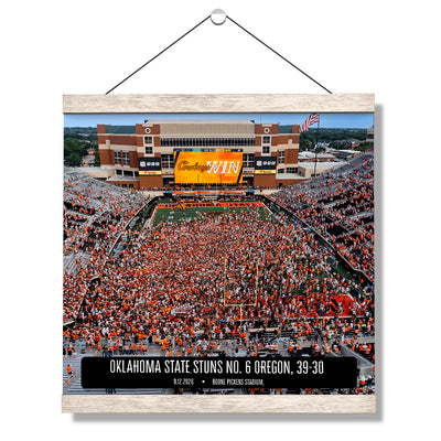 Oklahoma State Cowboys - Oklahoma State Stuns No. 6 Oregon Storms the Field - College Wall Art #Hanging Canvas