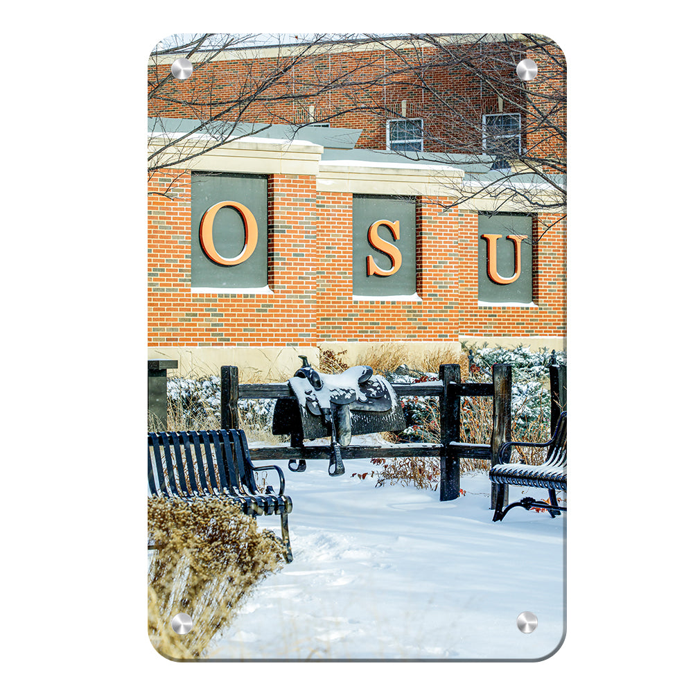Oklahoma State Cowboys - Saddle in the Snow - College Wall Art #Canvas
