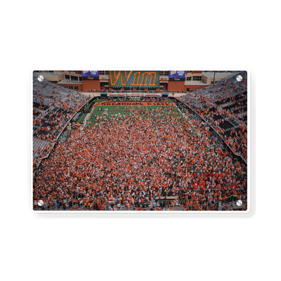 Oklahoma State Cowboys - Oklahoma State Win Storm the Field - College Wall Art #Metal