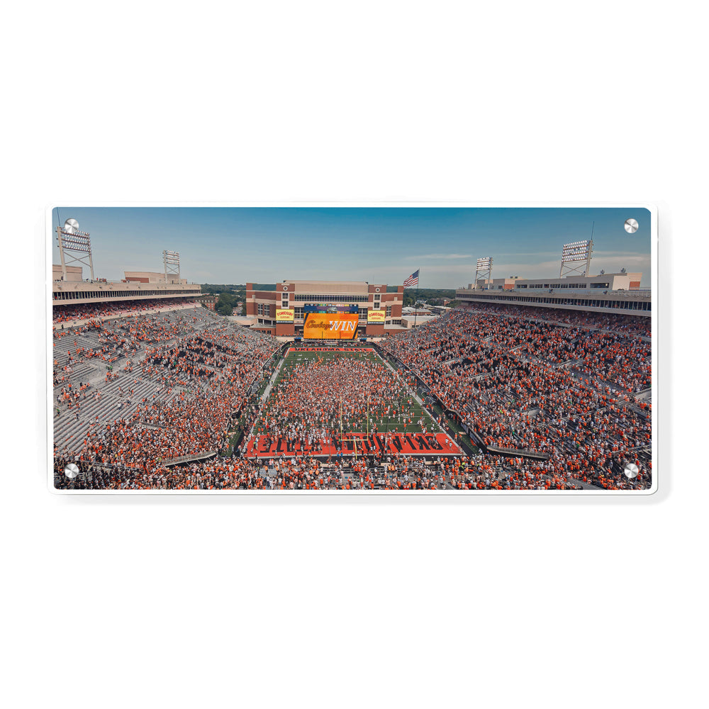 Oklahoma State Cowboys - Oklahoma State Cowboys Storm the Field Panoramic - College Wall Art #Canvas