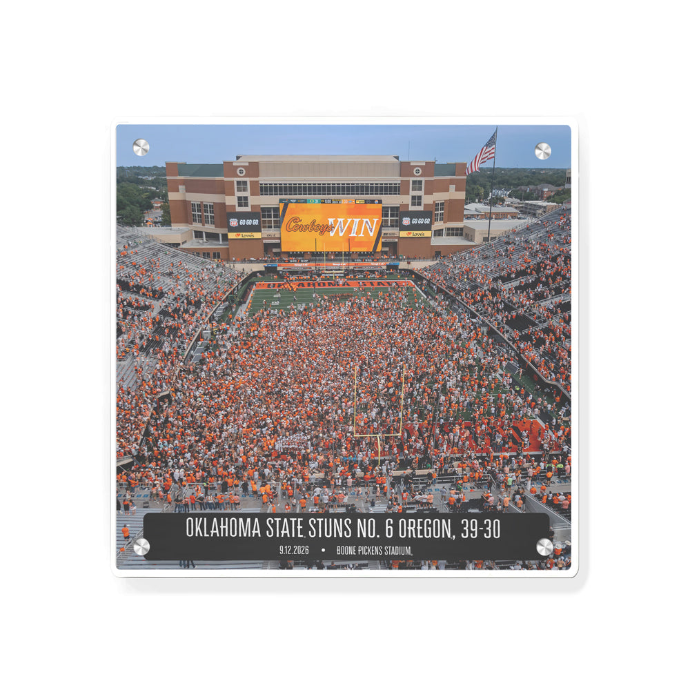 Oklahoma State Cowboys - Oklahoma State Stuns No. 6 Oregon Storms the Field - College Wall Art #Canvas