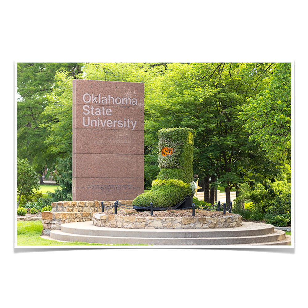 Oklahoma State Cowboys - OSU Boot Topiary - College Wall Art #Canvas