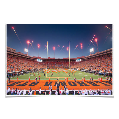 Oklahoma State Cowboys - Oklahoma State Fireworks - College Wall Art #Poster