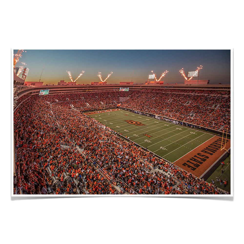 Oklahoma State Cowboys - Boone Pickens Stadium Sunset - College Wall Art #Canvas