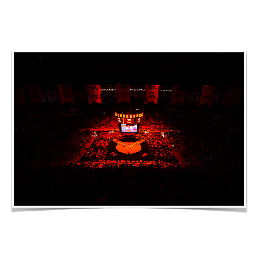 Oklahoma State Cowboys - Wrestling Lights - College Wall Art #Canvas