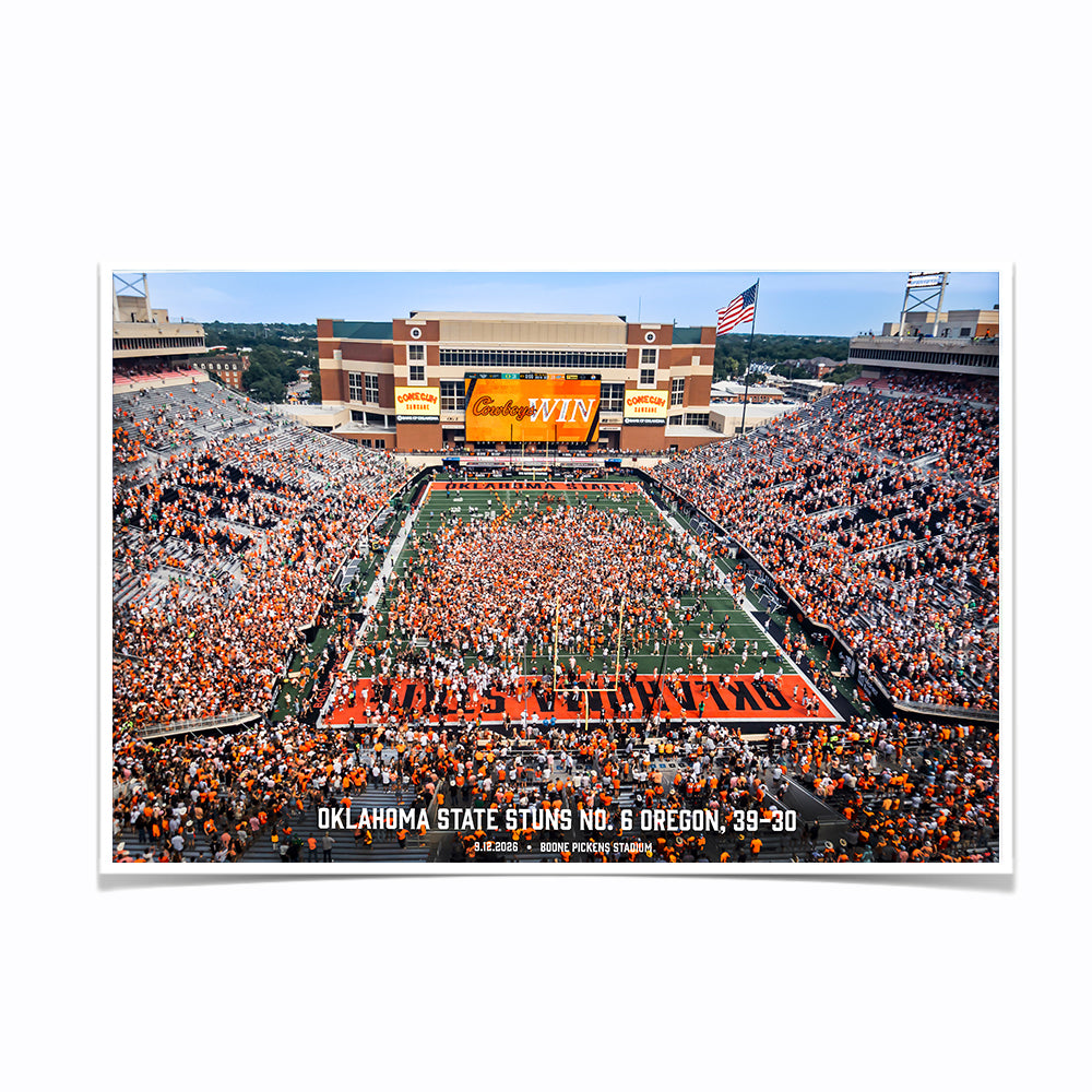 Oklahoma State Cowboys - Oklahoma State Stuns No. 6 Oregon - College Wall Art #Canvas