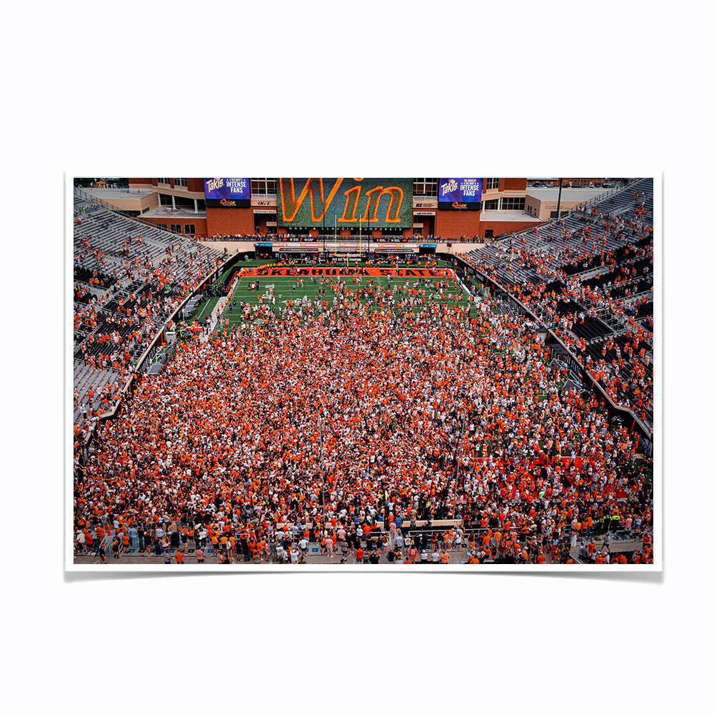 Oklahoma State Cowboys - Oklahoma State Win Storm the Field - College Wall Art #Canvas