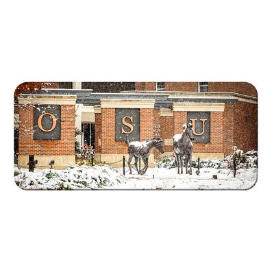 Oklahoma State Cowboys - OSU Winter Dusting Panoramic - College Wall Art #PVC