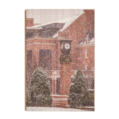 Oklahoma State Cowboys - Clock Tower Snow - College Wall Art #Wood