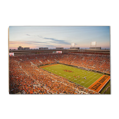Oklahoma State Cowboys - OSU Orange Out Sunset - College Wall Art #Wood