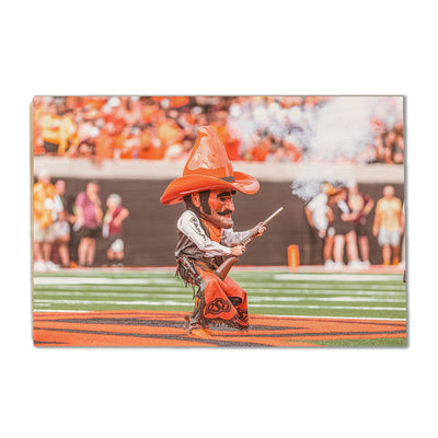 Oklahoma State Cowboys - Pistol Pete - College Wall Art #Wood