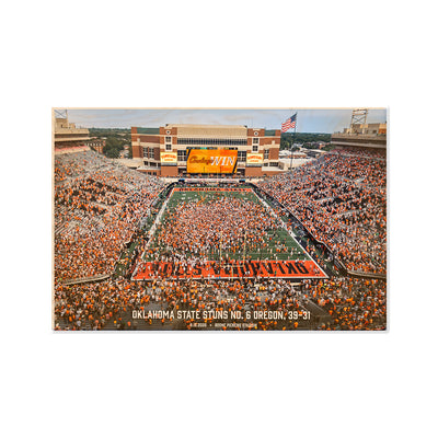 Oklahoma State Cowboys - Oklahoma State Stuns No. 6 Oregon - College Wall Art #Wood