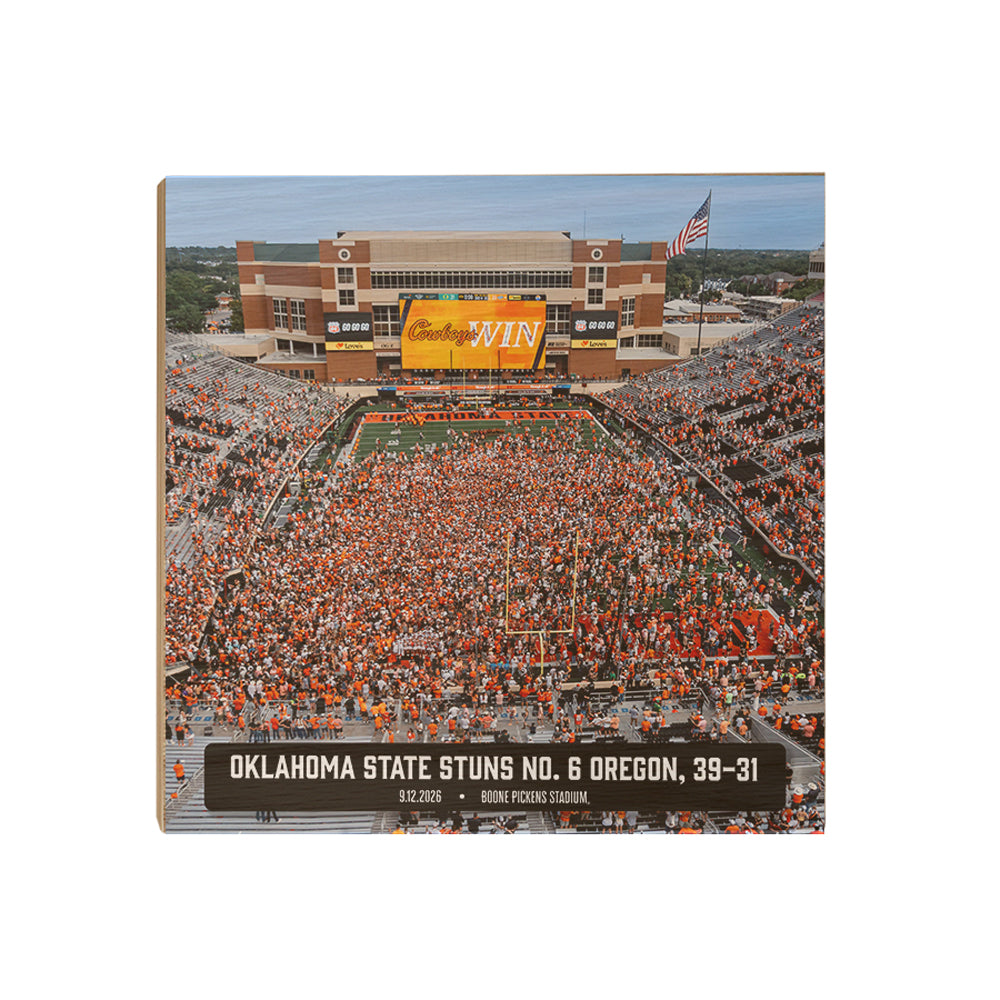 Oklahoma State Cowboys - Oklahoma State Stuns No. 6 Oregon Storms the Field - College Wall Art #Canvas