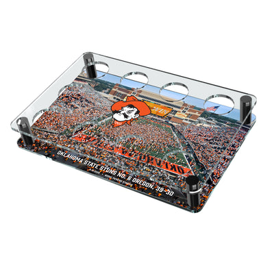Oklahoma State Cowboys  -  Oklahoma State Stuns No. 6 Oregon Shot Glass Display Tray