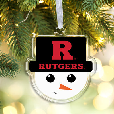 Rutgers Scarlet Knights - Rutgers Snowman Face Double-Sided Ornament