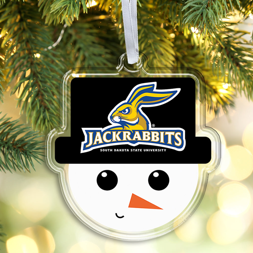 South Dakota State Jackrabbits - SDSU Snowman Head Double-Sided Ornament