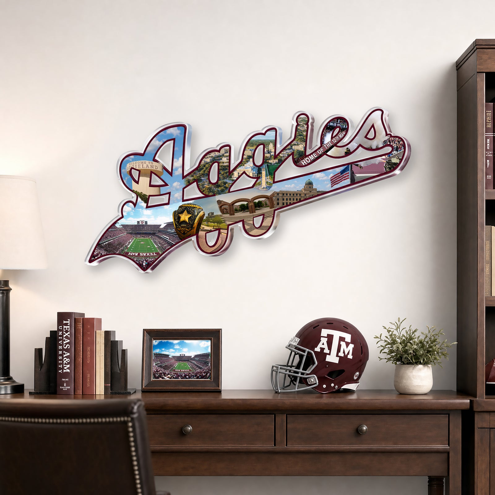Texas A&M Aggies - Aggies Script Single Layer Acrylic Dimensional Wall Art
