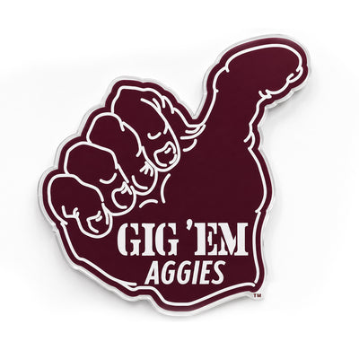 Texas A&M Aggies - Sesquicentennial Vintage Gig'Em - Single Layer Dimensional