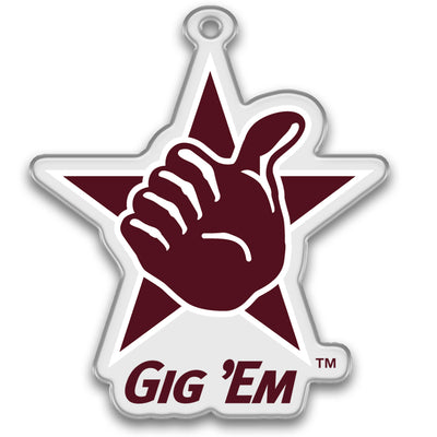Texas A&M Aggies - Gig'em Ornament & Bag Tag